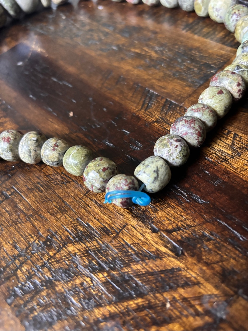 Natural Stone Bead Necklace in Earthy Tones - Picture 5 of 6
